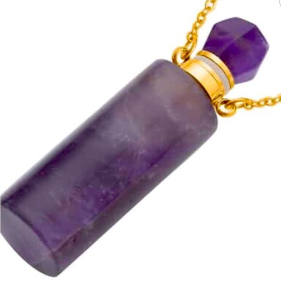 Jewelry - Amethyst Perfume Bottle Pendant Necklace 18-20”